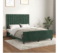 ""SALE 2025""Structure/Cadre de lit - Lit 2 personnes - vert foncé - 140x190 cm velours,41.4 Kg 1980