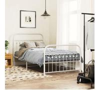 ""SALE 2025""Structure/Cadre de lit métal - Lit 1 personne - et pied de lit - blanc 100x190 cm,16.95 Kg 4904