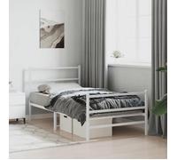 ""SALE 2025""Structure/Cadre de lit métal - Lit 1 personne - et pied de lit - blanc 100x200 cm,16.5 Kg 7600