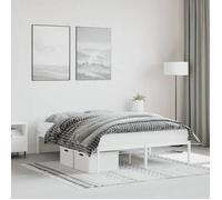 ""SALE 2025""Structure/Cadre de lit métal - Lit 2 personnes - blanc 140x200 cm,18.65 Kg 2494