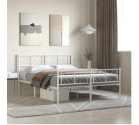 ""SALE 2025""Structure/Cadre de lit métal - Lit 2 personnes - et pied de lit - blanc 160x200 cm,23.65 Kg 3838