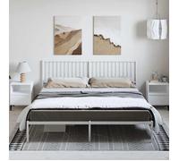 ""SALE 2025""Structure/Cadre de lit métal - Lit 2 personnes - et tête de lit - blanc 183x213 cm 24.9 Kg 7623