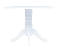 ""SALE 2025""Table à manger - table de dîner Blanc 106 cm Bois d'hévéa massif,21 Kg 8639
