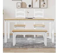 ""SALE 2025""Table à manger - table de dîner Panama blanc 160x80x75 cm - Bois massif de pin,21,6 Kg 5532