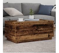 ""SALE 2025""Table basse avec lumières LED - Bout de Canapé - vieux bois - 90x50x40 cm,20,2 Kg 3848