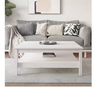 ""SALE 2025""Table basse - Table d’Appoint de Salon - Blanc 100x100x40 cm - Bois massif de pin,19,74 Kg 5209