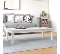 ""SALE 2025""Table basse - Table d’Appoint de Salon - Blanc 110x50x30 cm - Bois massif de pin,7,14 Kg 5077