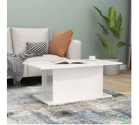 ""SALE 2025""Table basse - Table d’Appoint de Salon - Blanc brillant - 102x55,5x40 cm - bois d'ingénierie,19,84 Kg 7335