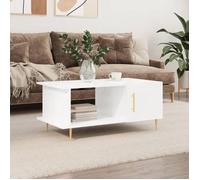 ""SALE 2025""Table basse - Table d’Appoint de Salon - Blanc brillant - 90x50x40 cm - bois d'ingénierie,18,9 Kg 3785