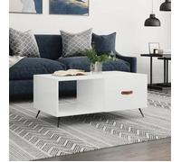 ""SALE 2025""Table basse - Table d’Appoint de Salon - Blanc brillant - 90x50x40 cm - bois d'ingénierie,19,42 Kg 5234
