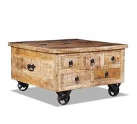 ""SALE 2025""Table basse - Table d’Appoint de Salon - Bois de manguier brut 70 x 70 x 40 cm,31 Kg 7894