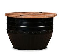 ""SALE 2025""Table basse - Table d’Appoint de Salon - Bois de récupération massif Forme de baril Noir,11,55 Kg 5540