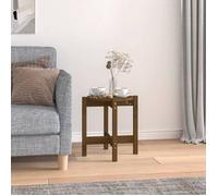 ""SALE 2025""Table basse - Table d’Appoint de Salon - Marron miel - Ø 42,5x45 cm - Bois massif de pin,3,57 Kg 8093