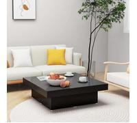 ""SALE 2025""Table basse - Table d’Appoint de Salon - noir 90x90x28 cm - bois d'ingénierie,30 Kg 9307