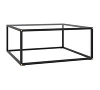 ""SALE 2025""Table basse - Table d’Appoint de Salon - Noir avec verre trempé 80x80x35 cm,10,76 Kg 6923