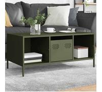 ""SALE 2025""Table basse - Table d’Appoint de Salon - vert olive 101,5x50x43,5 cm acier laminé à froid,21,51 Kg 6103