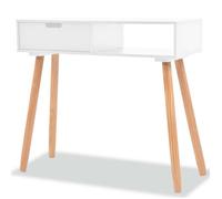 ""SALE 2025""Table console - Table d’appoint Scandinave - Bois de pin massif 80 x 30 x 72 cm Blanc 9 8 Kg 6860