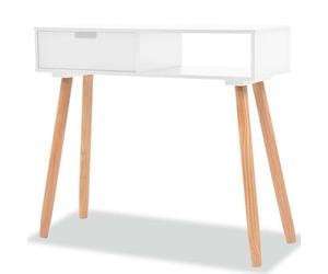 ""SALE 2025""Table console - Table d’appoint Scandinave - Bois de pin massif 80 x 30 x 72 cm Blanc,9,8 Kg 6860