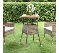 ""SALE 2025""Table de jardin table d'extérieur | table d'appoint Ø60x75 cm Acacia et résine tressée Gris,7,2 Kg 4390