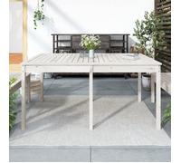 ""SALE 2025""Table de jardin table d'extérieur | table d'appoint blanc 159,5x82,5x76 cm - Bois massif de pin,20 Kg 3465