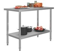 ""SALE 2025""Table Plan de Travail - de cuisine 120x60x85 cm Acier inoxydable chill434207