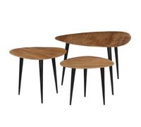 ""SALE 2025""Tables basses - Lot de 3 - Tables Gigognes de Salon - Bois d'acacia massif,12,85 Kg 9240