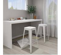 ""SALE 2025""Tabourets de bar empilables - lot de 2 - Tabourets de Cuisine - blanc Métal - 43x43x77 cm,10,8 Kg 3917