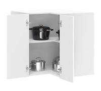 ""SALE 2025""Vitrine cuisine suspendue - Armoire d'angle murale de cuisine Lucca blanc - bois d'ingénierie,20,8 Kg 8566