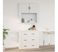 ""SALE 2025""Vitrine suspendue cuisine - Armoire murale Blanc 80x33x80 cm - bois d'ingénierie,22,58 Kg 3270