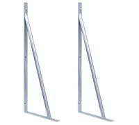 ""SALE 2026"" Accessoire clôtures/portillons Argent - Supports pour poteau de clôture 2 pcs Acier galvanisé PRO486148303