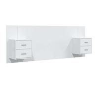 ""SALE 2026""Accessoire Tête de lit + 2 x table de chevet Blanc - Tête de lit robuste avec armoires Blanc Bois d'ingénierie 43.37 Kg 7
