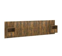 ""SALE 2026""Accessoire Tête de lit + 2 x table de chevet Brun - Tête de lit robuste avec armoires Chêne fumé Bois d'ingénierie 48.01