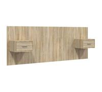 ""SALE 2026""Accessoire Tête de lit + 2 x table de chevet Brun - Tête de lit robuste avec armoires Chêne sonoma Bois d'ingénierie 36.5