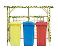 ""SALE 2026"" Arche à Rosiers Brun - Pergola de jardin pour poubelles triples Bois de pin imprégné PRO368496639