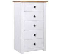 ""SALE 2026"" Armoire/Cabinet à tiroirs Blanc - Buffet Blanc 46x40x89cm Pin Gamme Panama PRO814851330