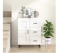 ""SALE 2026"" Armoire/Cabinet à tiroirs Blanc - Buffet Blanc brillant 69,5x34x90cm - bois d'ingénierie PRO805803942