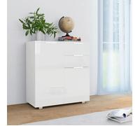 ""SALE 2026"" Armoire/Cabinet à tiroirs Blanc - Buffet Blanc brillant 71x35x80cm - bois d'ingénierie PRO716414457