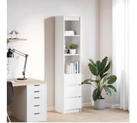 ""SALE 2026"" Armoire/Cabinet à tiroirs Blanc - Buffet haut blanc 37,5x35x180cm - bois d'ingénierie PRO318528715