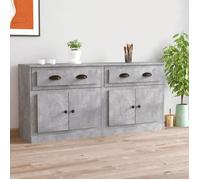 ""SALE 2026"" Armoire/Cabinet à tiroirs Gris - Buffets 2 pcs gris béton bois d'ingénierie PRO121736372
