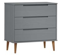 ""SALE 2026""Armoire d'appoint - Armoire Commode Pour chambre, MOLDE Gris 80x40x80cm - bois de pin massif 20.1 Kg 7294309