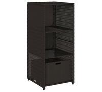 ""SALE 2026""Armoire de rangement de jardin - Coffre de rangement extérieur noir 50x55x115cm - Résine tressée 12.8 Kg 1268316