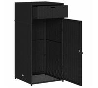 ""SALE 2026""Armoire de rangement de jardin - Coffre de rangement extérieur noir 55x55x111cm - Résine tressée 12.8 Kg 8033198