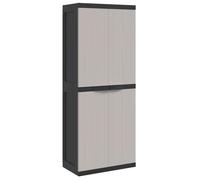 ""SALE 2026""Armoire de rangement d'extérieur - cabinet de rangement moderne - gris et noir 65x37x165cm PP 12.23 Kg 5660459