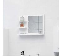 ""SALE 2026"" Armoire de salle de bain Blanc - Miroir de salle de bain blanc 60x10,5x45cm - Bois d’ingénierie PRO328005336