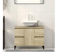 ""SALE 2026"" Armoire de salle de bain Brun - Meuble d'évier chêne sonoma 80x33x60cm - bois d'ingénierie PRO117285450