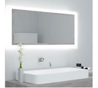""SALE 2026"" Armoire de salle de bain Gris - Miroir à LED de salle de bain Gris béton 100x8,5x37cm Acrylique PRO600847993