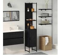 ""SALE 2026"" Armoire de salle de bain Noir - Cabinet de salle de bain Chêne noir 33x33x185,5cm PRO501862354