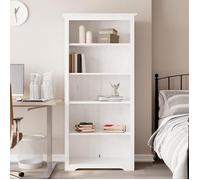 ""SALE 2026"" Armoire étagère magazine Blanc - Bibliothèque BODO blanc 82x40x173cm - bois pin massif 5 niveaux PRO747017067