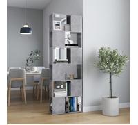 ""SALE 2026"" Armoire étagère magazine Gris - Bibliothèque/Séparateur de pièce Gris béton 60x24x186cm PRO883535029
