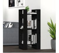 ""SALE 2026"" Armoire étagère magazine Noir - Bibliothèque/Séparateur de pièce Noir 41x35x91cm Pin solide PRO485129117
